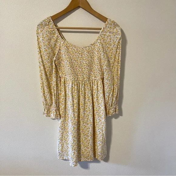 Hollister | Dresses | Hollister Milkmaid Smocked Yellow Floral 34 Sleeve Mini Slip Dress Retroxs | Poshmark Hollister | Dresses | Hollister Milkmaid Smocked Yellow Floral 34 Sleeve Mini Slip Dress Retroxs | Poshmark